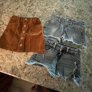 Skirt and Denim Shorts Set